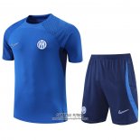 Chandal del Inter Milan Manga Corta 2022/2023 Azul - Pantalon Corto