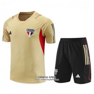 Chandal del Sao Paulo Manga Corta 202023/2024 Amarillo - Pantalon Corto