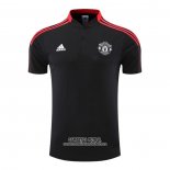 Camiseta Polo del Manchester United 2022/2023 Negro y Rojo