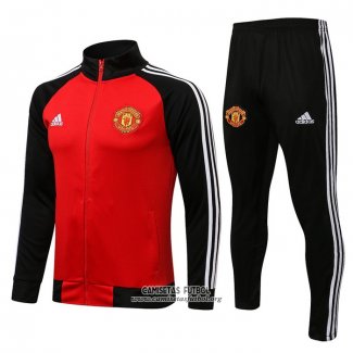 Chandal de Chaqueta del Manchester United 2021/2022 Rojo y Negro