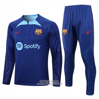 Chandal de Sudadera del Barcelona Nino 2022/2023 Azul