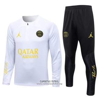 Chandal de Sudadera del Paris Saint-Germain Jordan 2023/2024 Blanco