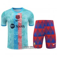 Chandal del Barcelona Manga Corta 202023/2024 Azul - Pantalon Corto