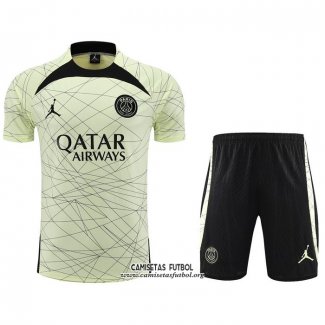 Chandal del Paris Saint-Germain Jordan Manga Corta 2023/2024 Amarillo - Pantalon Corto