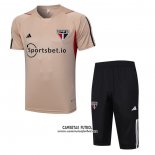 Chandal del Sao Paulo Manga Corta 2023/2024 Amarillo - Pantalon Corto