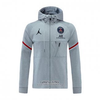 Chaqueta con Capucha del Paris Saint-Germain 2021/2022 Gris