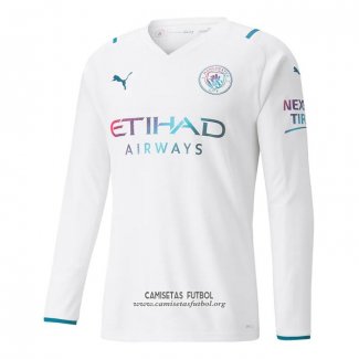 Camiseta Manchester City Segunda Manga Larga 2021/2022