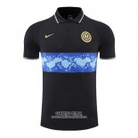 Camiseta Polo del Inter Milan 2022/2023 Negro y Azul