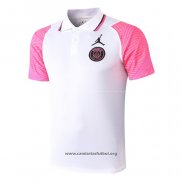 Camiseta Polo del Paris Saint-Germain 2020/2021 Blanco y Rosa