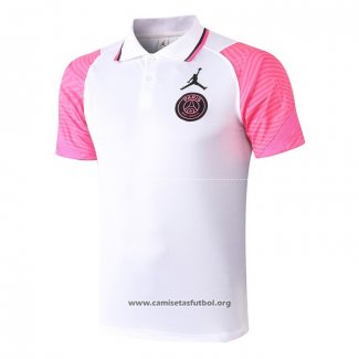 Camiseta Polo del Paris Saint-Germain 2020/2021 Blanco y Rosa