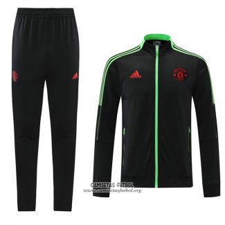 Chandal de Chaqueta del Manchester United Nino 2021/2022 Negro