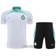 Chandal del Inter Milan Manga Corta 2022/2023 Blanco - Pantalon Corto