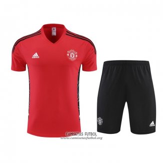 Chandal del Manchester United Manga Corta 2022/2023 Rojo - Pantalon Corto