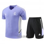 Chandal del Real Madrid Manga Corta 2022/2023 Purpura - Pantalon Corto