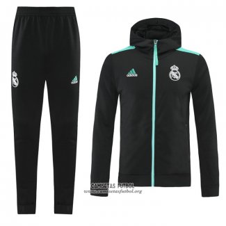 Chandal con Capucha del Real Madrid 2021-2022 Negro