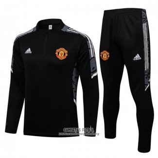 Chandal de Sudadera del Manchester United UCL 2021/2022 Negro