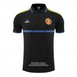 Camiseta Polo del Manchester United 2022/2023 Negro y Azul