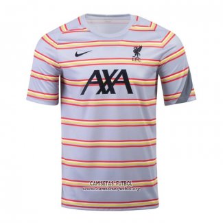 Camiseta Pre Partido del Liverpool 2022 Gris