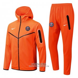 Chandal con Capucha del Paris Saint-Germain 2022/2023 Naranja
