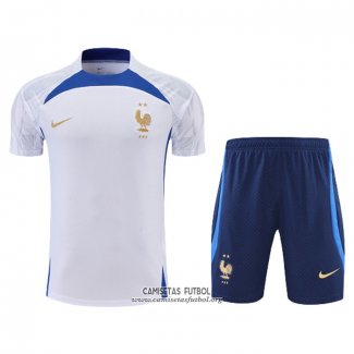 Chandal del Francia Manga Corta 2022/2023 Blanco - Pantalon Corto
