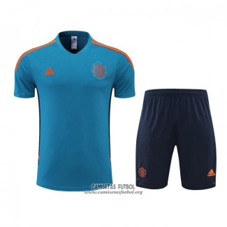 Chandal del Manchester United Manga Corta 2022/2023 Azul - Pantalon Corto