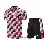 Chandal del Manchester United Manga Corta 2022/2023 Negro y Rojo - Pantalon Corto