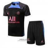 Chandal del Paris Saint-Germain Jordan Manga Corta 2022/2023 Negro y Azul - Pantalon Corto